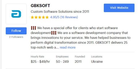 GBKSOFT on Goodfirms